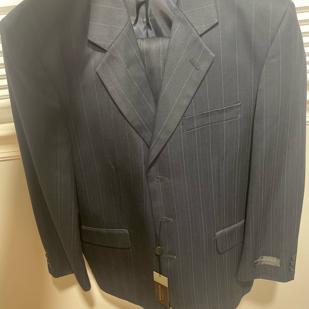 Men's Classic Black Pinstripe Blazer